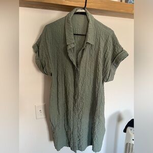 Abercrombie & Fitch Textured Button-Through Shirt Dress